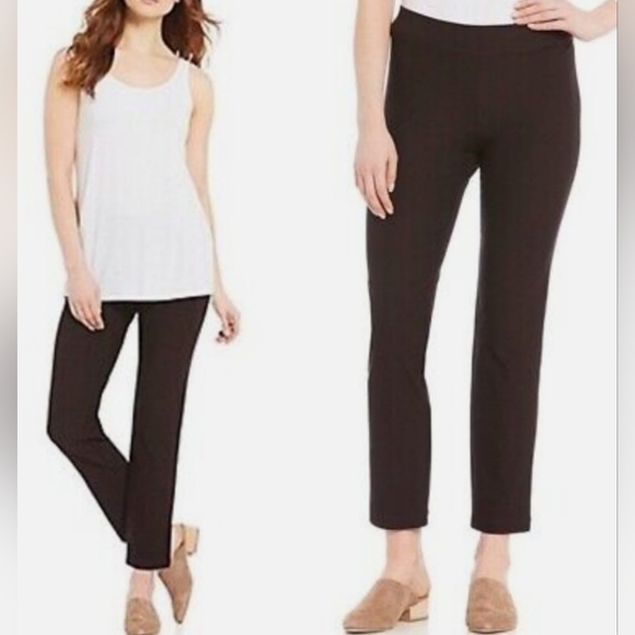 Eileen Fisher Women's Pull On Comfy Business/Office Pants Stretch Rayon Brown M - Picture 13 of 16
